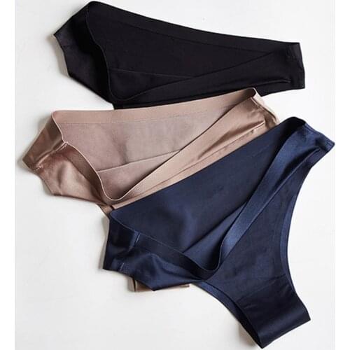 Hot Silk Sexy Women Thongs g string Seamless Panties Female Underwear Tanga Panties Low-Rise Lingerie Panty Intimates 5pcs