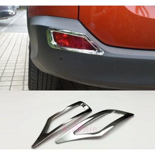 Chrome Car Styling Rear Fog Lamp Cover Light Overlay Panel Garnish Trim Kit Plate 2014 2015 For Toyota RAV4 Accessories