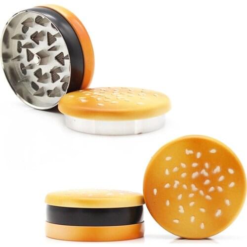 1Pcs 3 Layers Tobacco Herb Grinder Diameter 45mm Crushed Spices Herbal Burger Shape Smoke Crusher Smoke Accessories Creative