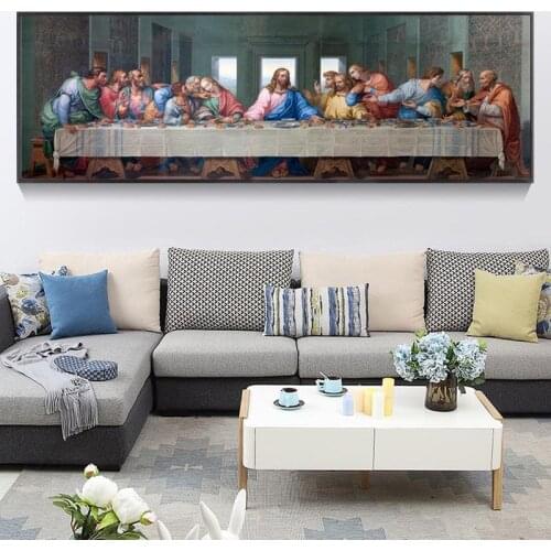 Last Supper Canvas Art Paintings Reproductions Classical Wall Art Canvas Prints By Da Vinci Christian Decorative Wall Pictures