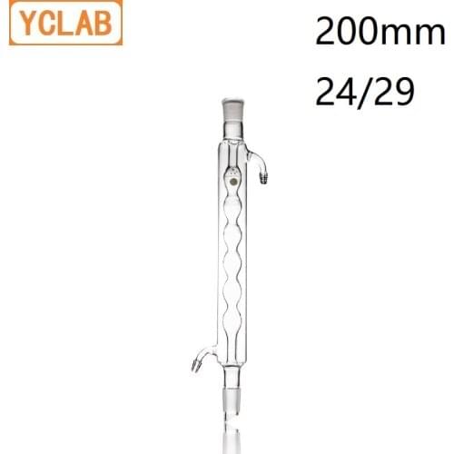 YCLAB 200mm 24/29 Condenser Pipe with Bulbed Inner Tube Standard Ground Mouth Borosilicate Glass Laboratory Chemistry Equipment