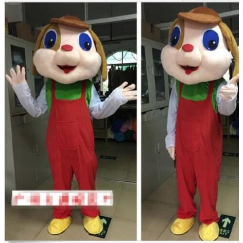 Dog Mascot Costume Adult Size Fancy Dress Cute Dog With Hat Animal Funny Dress Halloween Birthday Cosplay Apparel