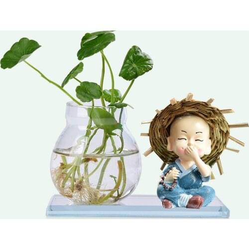 Creative Wild Glass Vase Transparent Water Plant Mini Desk Decoration Hydroponic Flower Pot