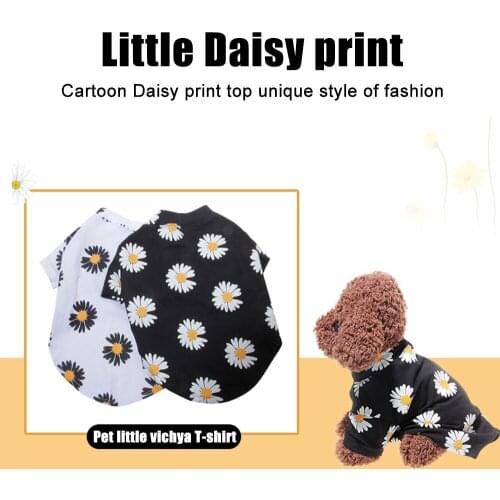 Summer Fashion Pet Dog Printing Clothes Puppy Daisy T-Shirt For Small Medium Dogs Little Daisies Cute Clothes Bulldog Chihuahua