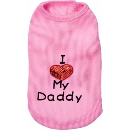 Summer Pet Dog Apparel Vest Puppy Cats Coat Clothes T-shirt Mascotas Vest I LOVE MY DADDY I LOVE MY MOMMY Cachorro