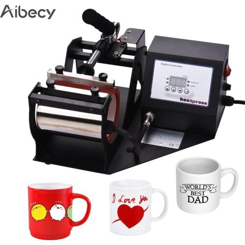 Aibecy Mug Heat Press Machine Heat Transfer Sublimation Printing DIY Adjustable Machine with Digital Display for Mugs Cups