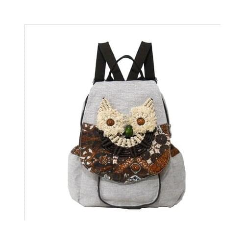 Fashion bohemian string appliques shopping backrack women!National animal prints lady Cover backruck All-match casual backpacks