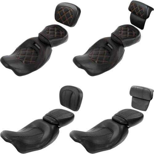 Motorcycle Driver Passenger Seat Backrest Pad For Harley Touring Road King Street Glide Road Glide 2009-2021 2014-2021