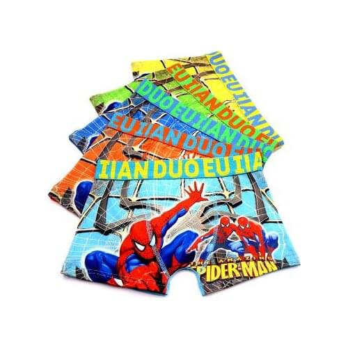 New 5Pcs Boys Boxer Children Underpants Boys Panties Cotton Cartoon Spiderman Briefs Boy Shorts Baby Panties Kids Underwear 3-11