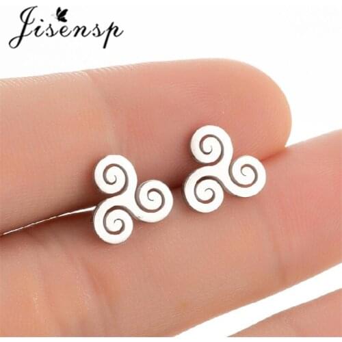 Jisensp Vintage Style Teen Wolf Pendant Necklace Irish Symbol Allison Argent Triple Spiral Trinity Stainless Steel Jewelry Women