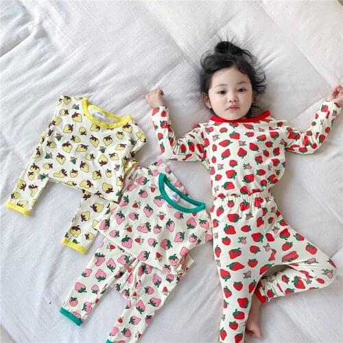 Girl Boys Pajamas Suits 2021 Stylish Spring Autumn Nightclothes Nightgowns Homewear Sleepwear Pajamas Sets Children Clothing