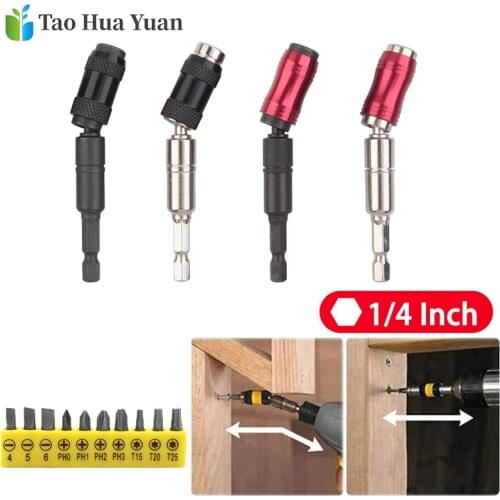 1/4" Pivoting Magnetic Screw Drill Bit Tip Holder Screwdriver Woodworking Tool Quick Change Locking Guide Bit Extension Rod Part