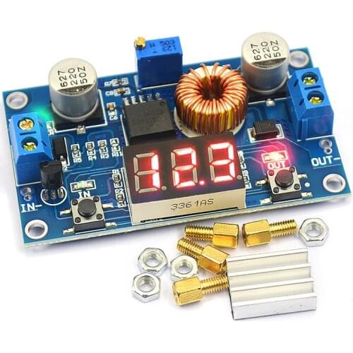 Voltage adjustable DC Buck / regulated power supply module 5A high power 75W power supply board with digital display meter
