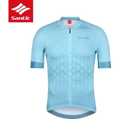 Santic Cycling Jersey Men Short Sleeve Top Pro MTB Road Bike Breathable Bicycle Jersey Anti-sweat Quick Dry Ciclismo Clothing