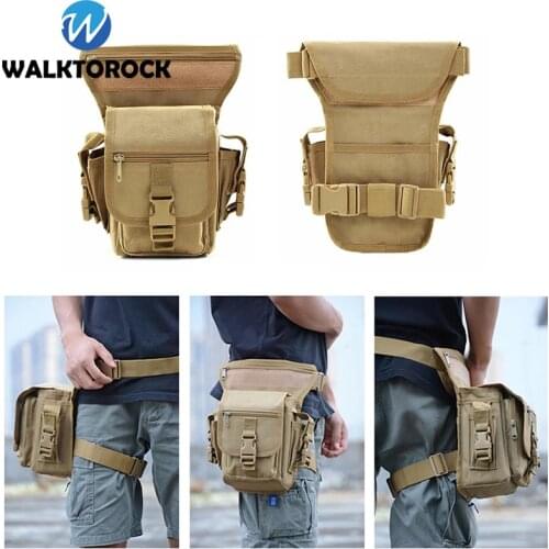 Wholesale outdoor sports pockets tactical army military waist leg bag climbing hiking fishing leg bag tool belt bag
