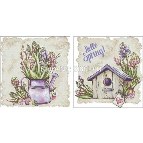 Spring flowers patterns Counted Cross Stitch 11CT 14CT 18CT DIY Cross Stitch Kits Embroidery Needlework Sets home decor