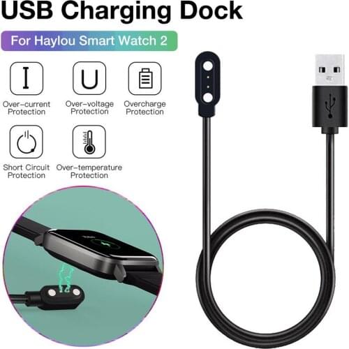 For Haylou Smart Watch 2 Charger USB Replacement Charging Cable Dock For Xiaomi Haylou 2 Smartband Accessories