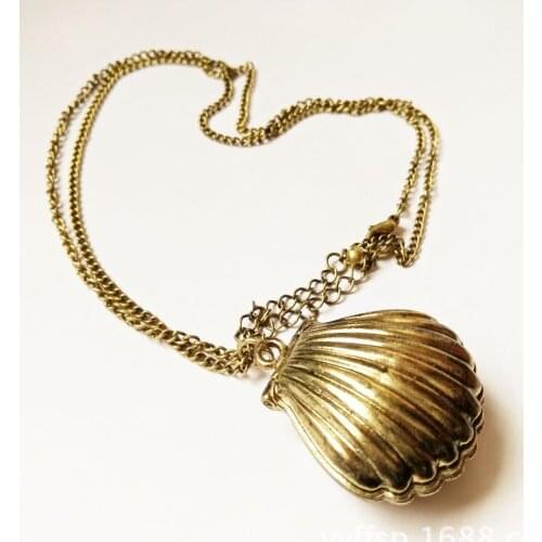 Pearl Shell-Shaped Pendant Can Be Opened Long Sweater Pendant Necklace Womens Chain On The Neck Fashion Accessories VGN239