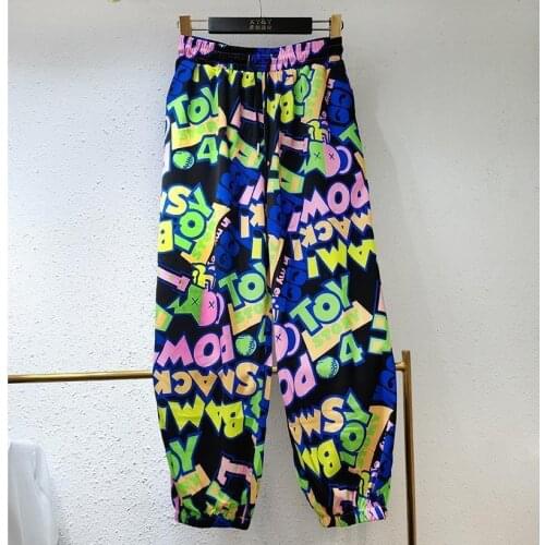 Funny Letter Printed Graphic Sweatpants Harem Pants 2021 Autumn New Hip Hop Streetwear Women Bottoms Pants Punk Goth Fashion