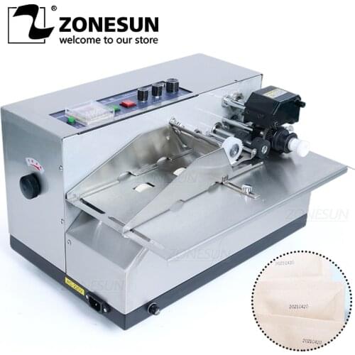 ZONESUN MY-380 Semi Automatic Coding Machine Solid Ink Date Coding Machine Automatically Continuous Bag Paper Card Printer