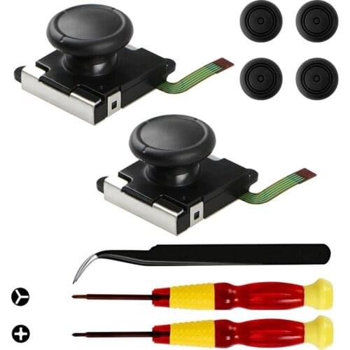 2-Pack 3D Replacement Joystick Analog Thumb Stick For Ns Switch Joy-Con Controller - Include Tri-Wing, Cross Screwdriver, Pry To
