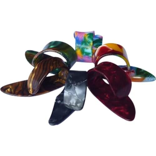 2 Pcs Celluloid Finger Thumb Guitar Picks Playing Guitar Plectrums Random