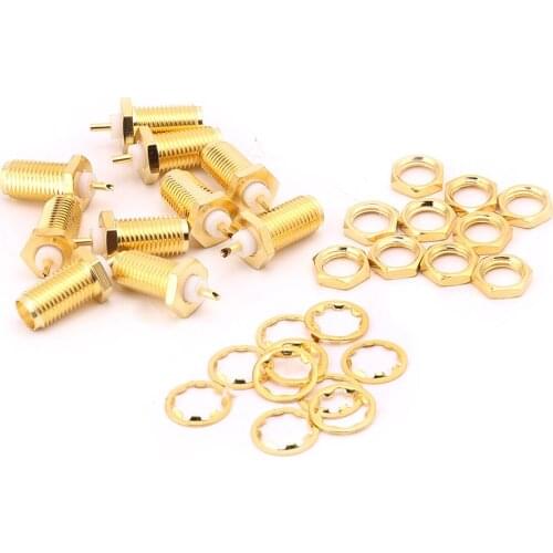 2020 New 10pcs SMA-KY RF Connectors SMA Female Nut Bulkhead Handle Deck Clip Solder Cup