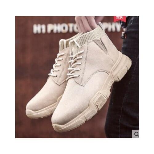 2021Men Boots Lace-up Men Casual Shoes Non-slip Martin Boots Wearable Work Shoes Retro Trend Men Winter Warm Snow Boots