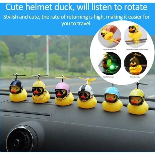 2021 Bicycle Lights Car Decoration Toys With Helmet Propeller Small Ornaments Yellow Duck Cycling LED Light Bicycle Accessories
