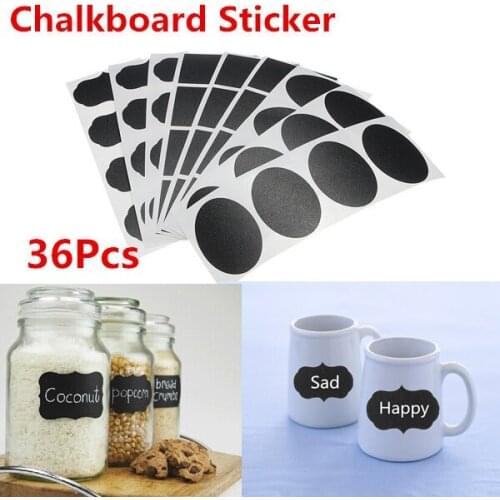 36 pcs/set Chalk Pen Modern kitchen Organizing Chalkboard Blackboard Labels Chalk Board Vinyl Kitchen Jar Stickers Craft 12x3