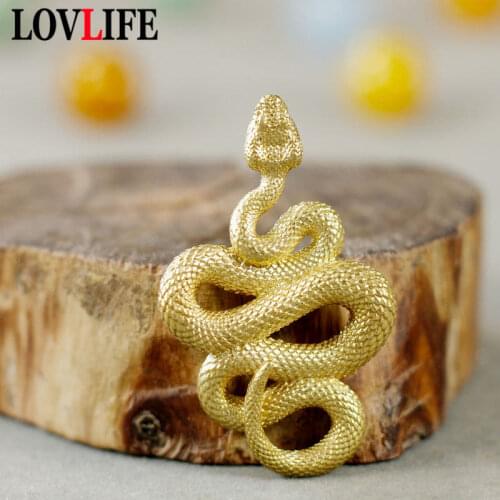 Brass Big Pythons Key Chains Pendants Creative Pure Copper Snake Key Rings Charms DIY Keychains Men Car Key Holder Jewelry