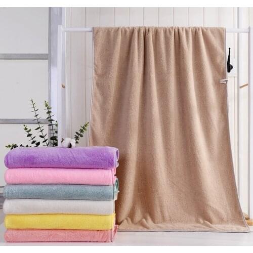 Bath Towel Solid Color Microfiber Shower Towel For Bathroom Swimming Towel Adults Kids Toalla Facial Visage Serviette Toalha