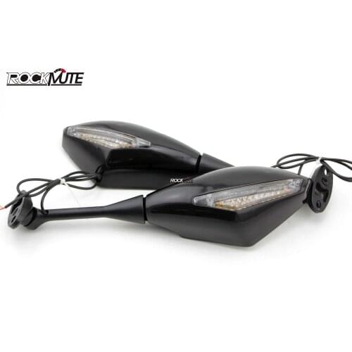 Motorcycle Side Mirrors LED Turn Signal Indicator Integrated Rearview Mirror For Honda CBR 600RR 2003-2008, CBR 1000RR 2004-2008