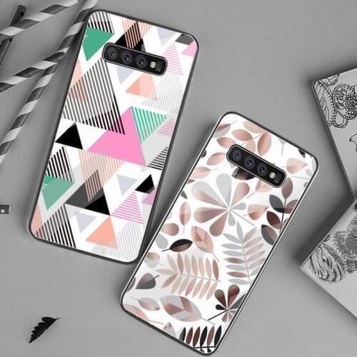 Geometric Figures Triangles Lines Phone Case Tempered Glass For Samsung S20 Plus S7 S8 S9 S10 Plus Note 8 9 10 Plus