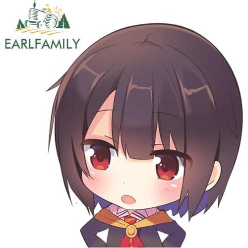 EARLFAMILY 13cm x 11.6cm for KonoSuba DIY Motorcycle Stickers Scratch-proof Vinyl Car Wrap Waterproof VAN Decoration Decal
