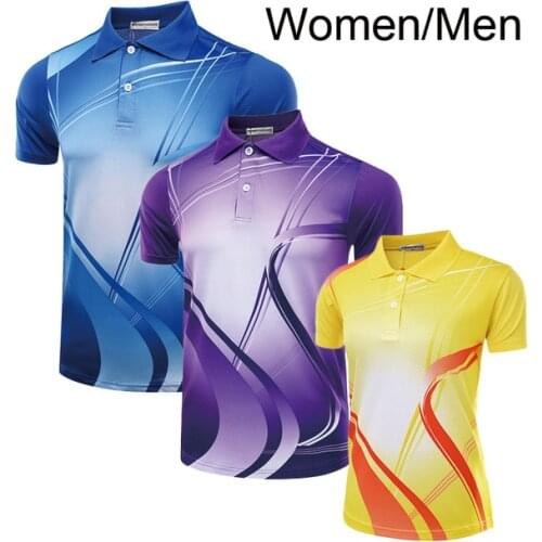 Male female Tennis Jerseys , Polyester Turn-down collar tennis clothes, badminton T-shirt , Runnning sports shirt Uniforms 5051