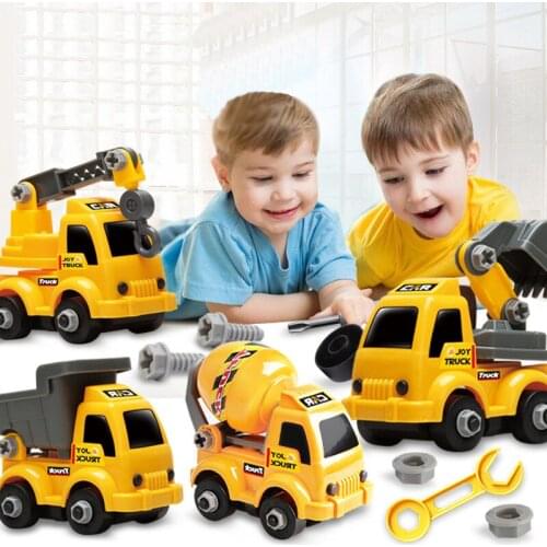 Simulated Engineering Vehicle Childrens Toys Excavator crane Inertial Toy Vehicle Engineering Vehicle Disassembly and assembly