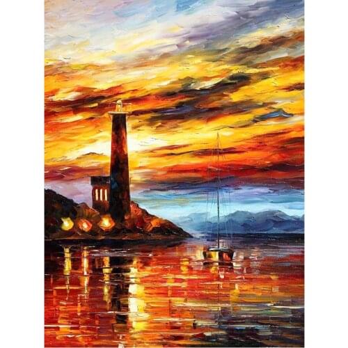 Coastal Sea Lighthouse Diamond Painting Oil Scenic Round Full Drill Nouveaute DIY Mosaic Embroidery 5D Cross Stitch Home Decor