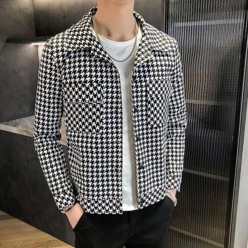 2021 Brand clothing Plaid Bomber Winter Jacket Men Japanese Streetwear Men Jacket Winter Jackets For Men Brand slim fit Coat 2XL