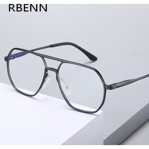 RBENN New Aluminum Magnesium Reading Glasses Men Big Frame Anti Blue Light Computer Reader with CR-39 lens +0.75 1.75 2.75 4.5