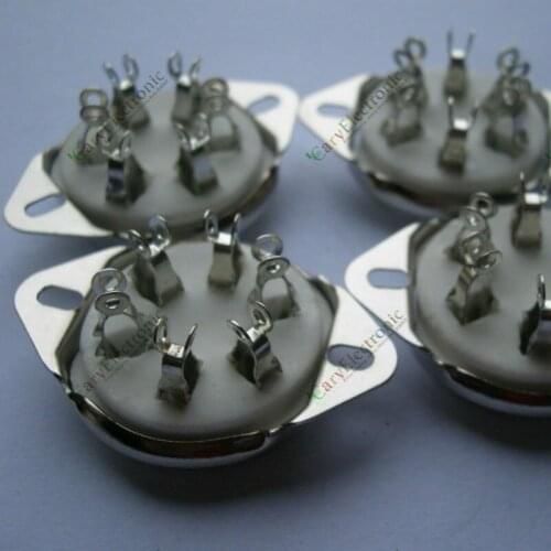 Wholesale and retail 20pcs New 6pin silver Ceramic vacuum tube socket top mount valve Fr 310 366 audio free shipping