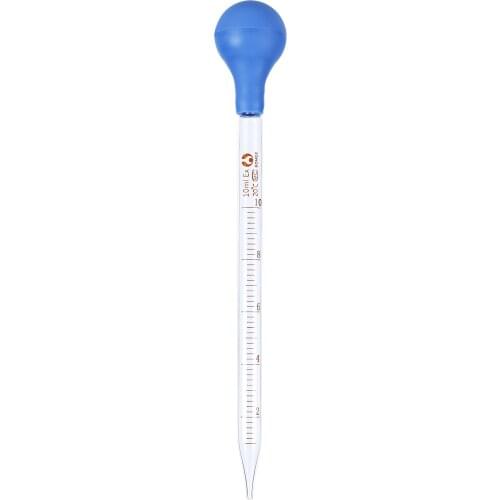 10ml Glass Scale Line Dropper Pipette Lab Dropper Dropping Pipet Blue Rubber Head Pipettors