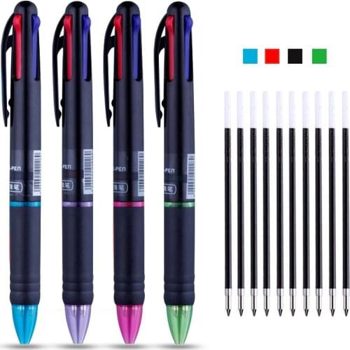 11PCS Ballpoint Pen Multicolored Pen 0.7 Mm Ball Point Pen Black Red Blue Green Refill Ink Writing Tools Stationary Set Gift