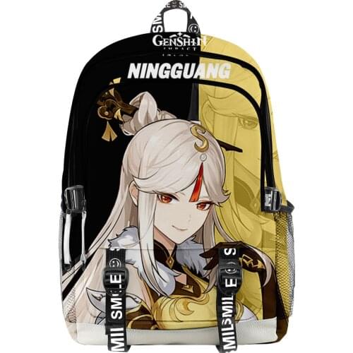 2021 Women Men Genshin Impact Backpack Travel Laptop Backpack Teenager Boys Girls Cartoon Oxford Waterproof Schoolbag Backpack