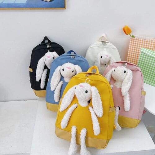 Kindergarten Student Love Bear Knapsack Small Children Contrast Color Shoulder Backpacks Nylon School Handbag