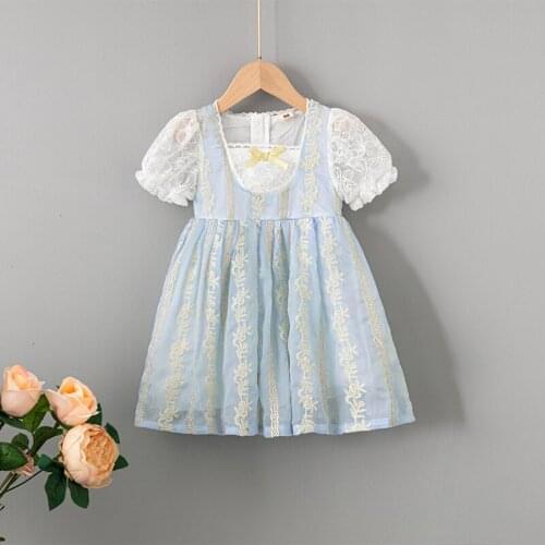 Girls Sweet Mesh Embroidery Dress Princess Dress Birthday Gift Party Dresses Vestidos Dress for Girls Baby Girl Dress