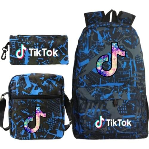 Tik Tok School Bags Teenagers Girls Boys Rucksack school Backpacks 3pcs/Set Mochila kids travel backpack Cute shoulder bag