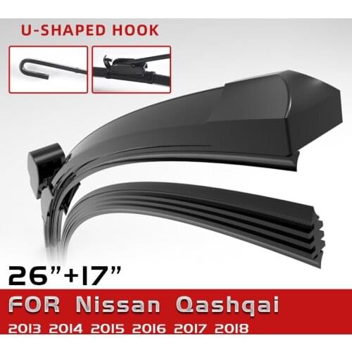 CELANOVA Double Sided Rubber Windscreen Wiper Front Wiper Blades For Nissan Qashqai J11 2013-2018 26"+17"