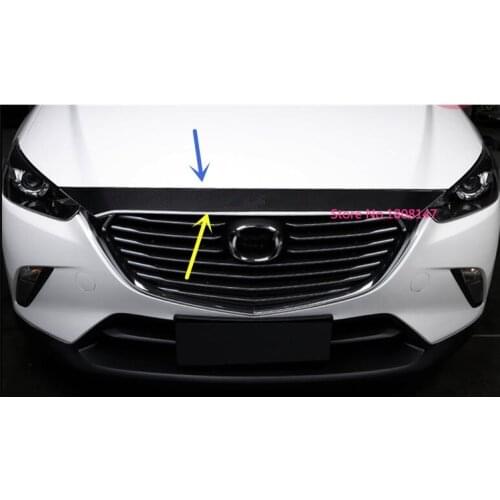 Car garnish ABS Chrome front engine Machine grille upper hood stick lid trim lamp hood For Mazda CX-3 CX3 2017 2018 2019 2020