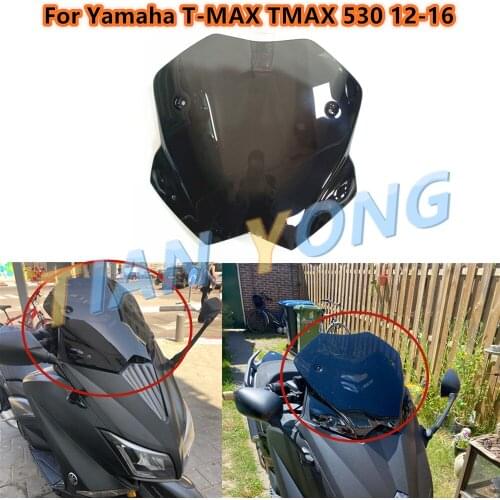 For Yamaha TMAX 530 tmax530 12-16 2012-2013-2014-2015-2016 Motorcycle Windshield Smoke Black brand new Wind Deflector durable
